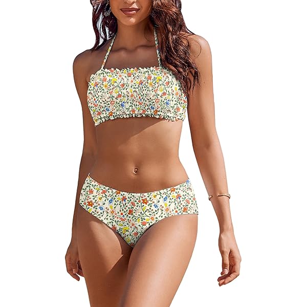 Amazon.com: Urchics Womens 2 Piece Set Bikini Floral Swim
